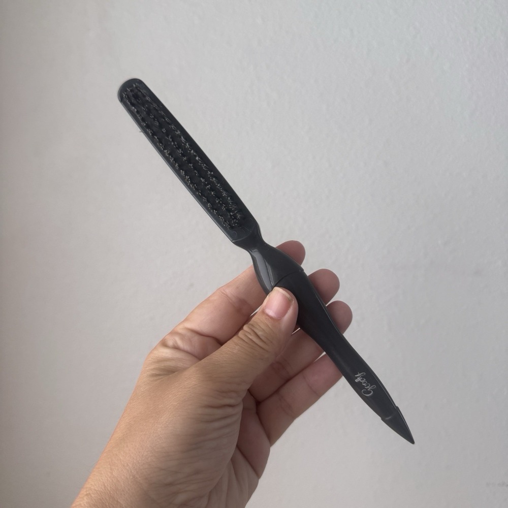 Vtg‎ Goody Hair Brush Gray Skinny Plastic Volumizing Nylon Bristle Long Teaser